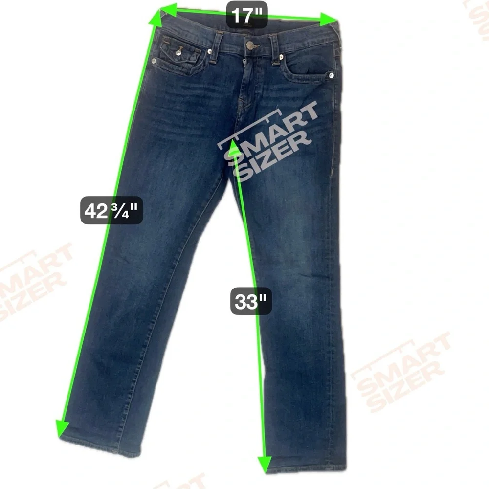 True Religion Ricky Relaxed Straight Jeans Sz 32 Button Pocket Flap American Y2K